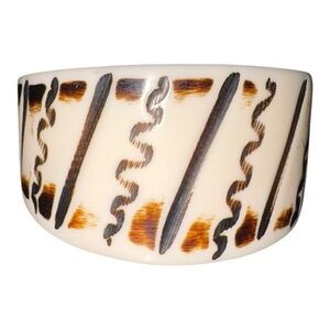 Vintage Carved Horn Bangle Bracelet Burn Etched Tribal Boho Chunky J17